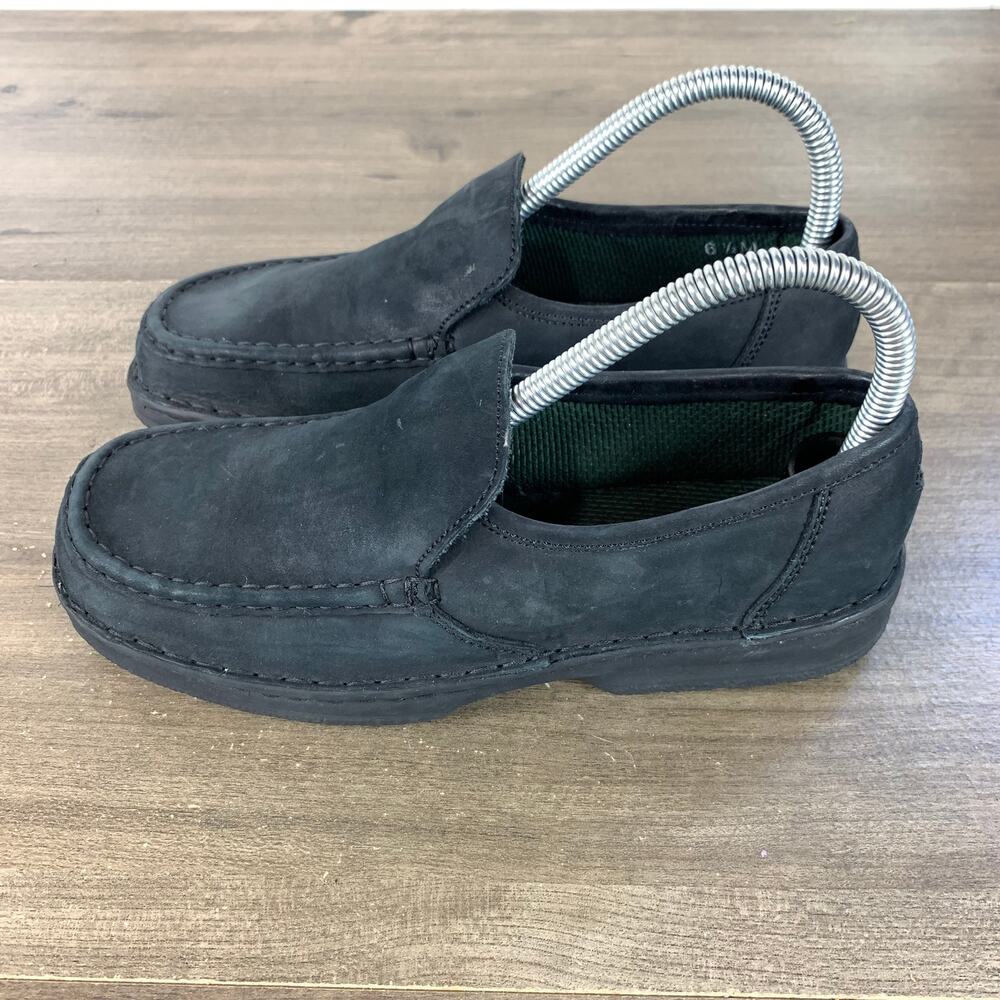 GH Bass & Co. Womens Loafers Flat Shoes Black Slip On Suede Moc Toe Size 6.5 M